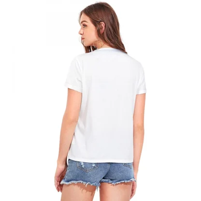 Women's Cotton Western Wear T Shirt (White) - Image 3