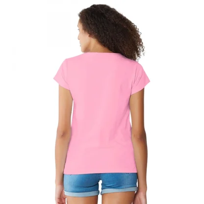 Women's Cotton Western Wear T Shirt (Pink) - Image 2