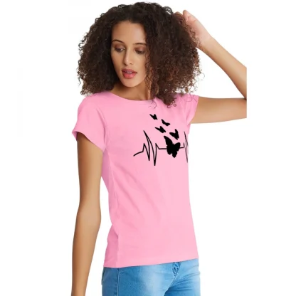 Women's Cotton Western Wear T Shirt (Pink) - Image 3