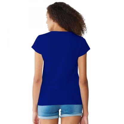 Women's Cotton Western Wear T Shirt (Royal Blue) - Image 2