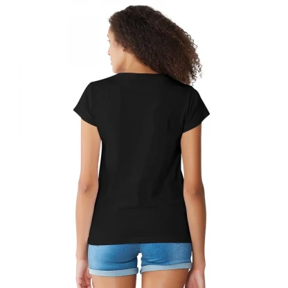 Women's Cotton Western Wear T Shirt (Black) - Image 2