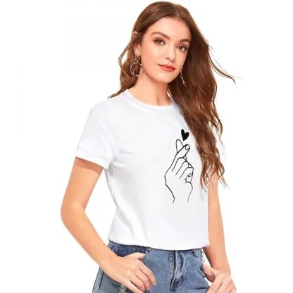 Women's Cotton Western Wear T Shirt (White) - Image 2