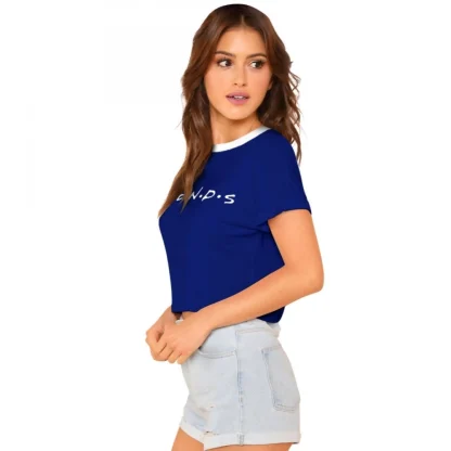 Women's Cotton Western Wear T Shirt (Royal Blue) - Image 3