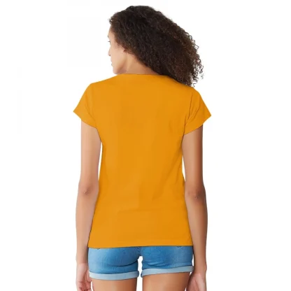 Women's Cotton Western Wear T Shirt (Yellow) - Image 2