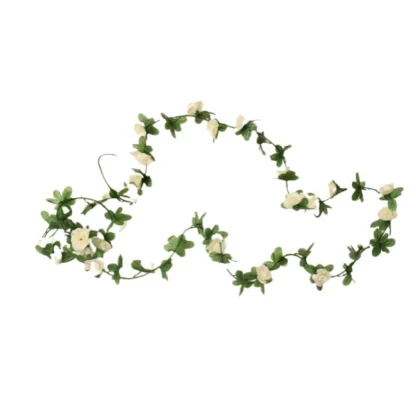 Artificial White Rose Vine Flowers Plants Artificial Flower Creeper Hanging Rose For Home Decoration (Color: White, Material: Silk Polyester)