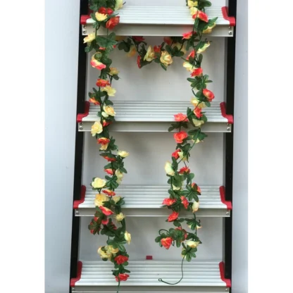 Artificial Rose Vine Flowers Plants Artificial Flower Creeper Hanging Rose For Home Decoration (Color: Multi, Material: Silk Polyester)