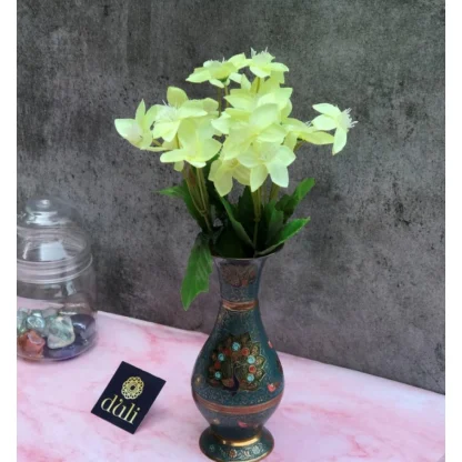 Artificial Flowers Bunch Bouquet Of Green Blossoms For Home Decoration (Color: Green, Material: Silk Polyester)