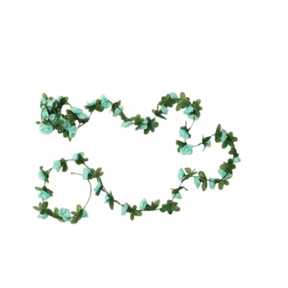 Artificial Flower Creeper Hanging Rose Garland For Home Decoration (Color: Blue, Material: Silk Polyester)