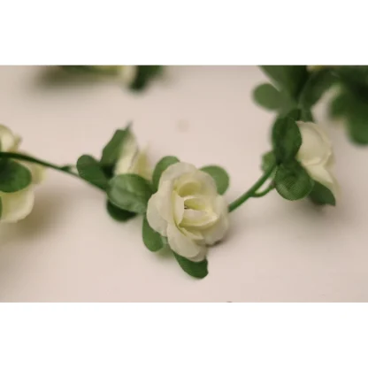 Artificial White Rose Vine Flowers Plants Artificial Flower Creeper Hanging Rose For Home Decoration (Color: White, Material: Silk Polyester) - Image 2