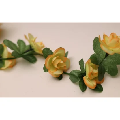 Artificial Flower Creeper Hanging Rose Garland For Home Decoration (Color: Cream, Material: Silk Polyester) - Image 4