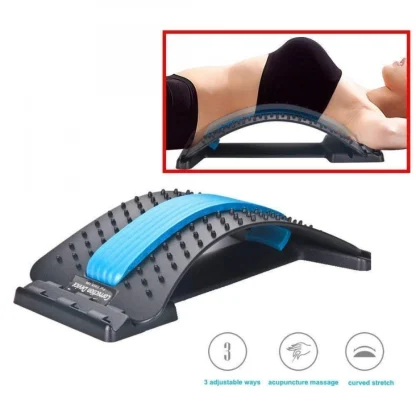 Magic Back Support Device Lower and Upper Muscle Pain Relief Multi-Level Lumbar Spine Stretching Massager (Color: Assorted) - Image 3