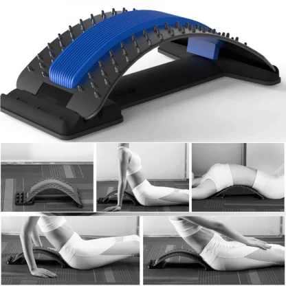 Magic Back Support Device Lower and Upper Muscle Pain Relief Multi-Level Lumbar Spine Stretching Massager (Color: Assorted) - Image 4