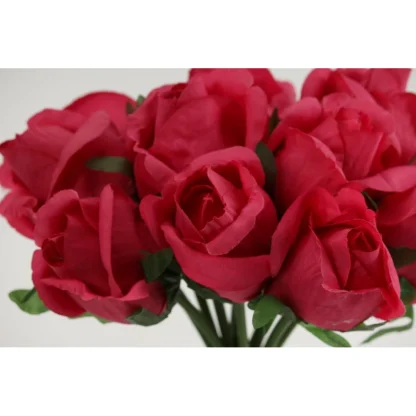 Artificial Rose Flowers Bunch Bouquet Of 13 Roses For Home Decoration (Dark Pink, Material:Silk, Polyester) - Image 3