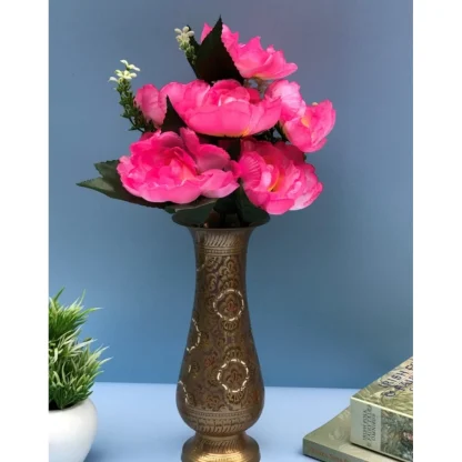 Artificial Flowers Bunch Bouquet Of 7 Poppy Flowers For Home Decoration (Light Pink, Material:Silk, Polyester) - Image 2