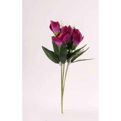 Artificial Flowers Bunch Bouquet Of Daffodil Tulip Flowers For Home Decoration (Purple, Material:Silk, Polyester) - Image 3