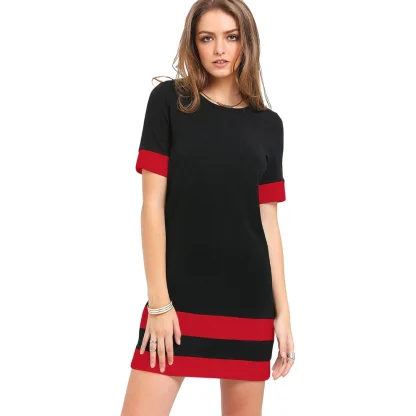 Women's Western Wear Hosiery T Shirts (Black And Red)