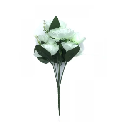 Artificial Flowers Bunch Bouquet Of 7 Poppy Flowers For Home Decoration (White, Material:Silk, Polyester)