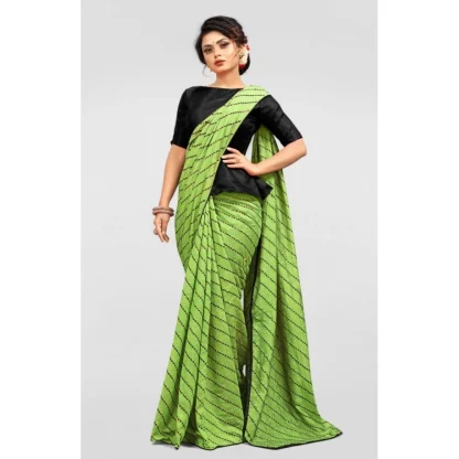 Women's Vichitra Saree with Blouse (LightGreen, 5-6 Mtrs) - Image 4