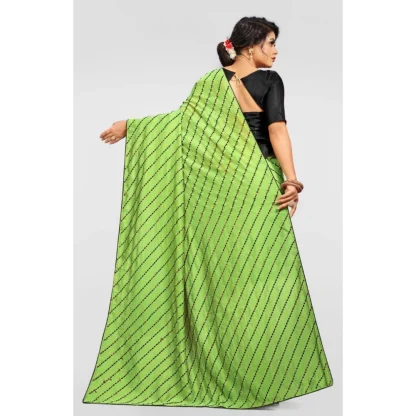 Women's Vichitra Saree with Blouse (LightGreen, 5-6 Mtrs) - Image 2