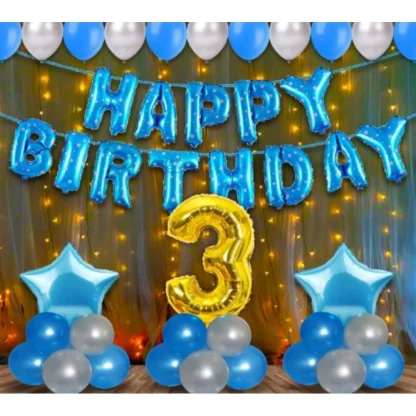 3Rd Birthday Decoration Items For Boys With Fairy Lights (Multicolor)