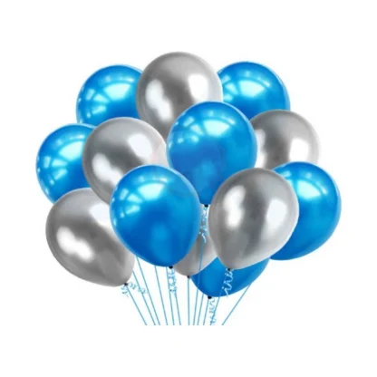 7Th Happy Birthday Decoration Combo With Foil And Star Balloons (Blue, Silver) - Image 2