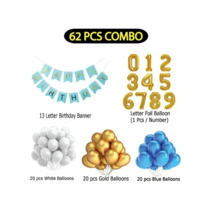 3Rd Year Decoration Kit For Boy And Girl With Banner And Balloons (Blue) - Image 3