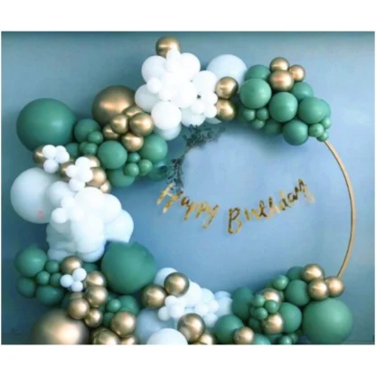 Birthday Decoration Combo Of Gold Birthday Banner, Metallic Balloons, Balloonpump (Multicolor)