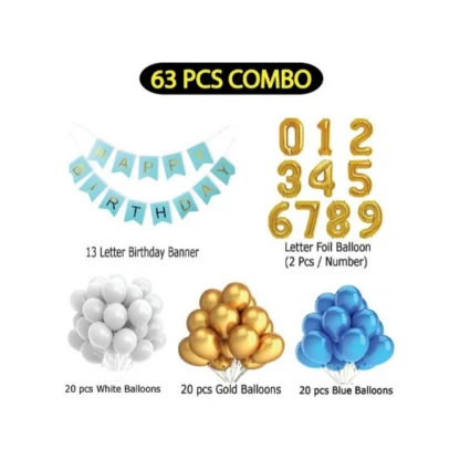 12Th Year Decoration Kit For Boy And Girl With Banner And Balloons (Blue) - Image 2