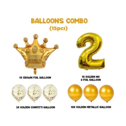 2Nd Birthday Decoration Items For Boys Or Girls (Golden) - Image 3