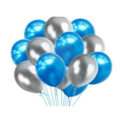 14Th Happy Birthday Decoration Combo With Foil And Star Balloons (Blue, Silver) - Image 2