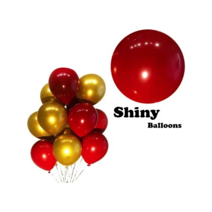 Red And Golden Happy Anniversary Decorations Set Of Metallic Balloons (Multicolor) - Image 3