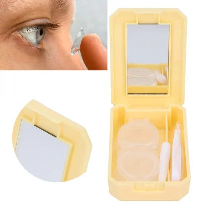 Pack Of_2 Container Soak Storage Kit, Practical Contact Lens Box with Mirror for Travel for Home for Business Trip (Assorted) - Image 5