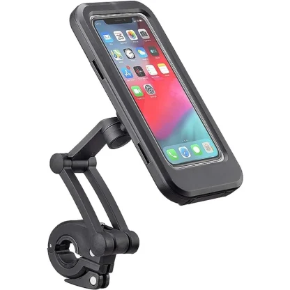 Phone Mount Waterproof Cell Phone Holder 360° Rotation (Black)