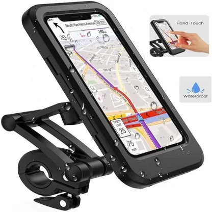 Phone Mount Waterproof Cell Phone Holder 360° Rotation (Black) - Image 2