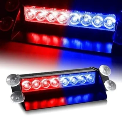 8 Led Police Car Flashing Lights Interior Light Car Led 12 V, 12 W Universal For Car (Red and Blue) - Image 2