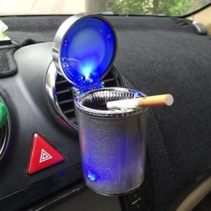 Designer Car Ash Tray Ashtray With Blue Led Light & Rainbow Colors (Multicolor) - Image 4