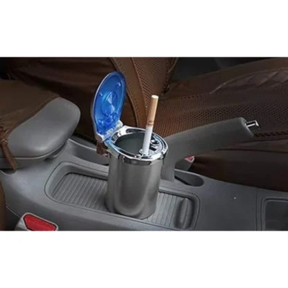 Designer Car Ash Tray Ashtray With Blue Led Light & Rainbow Colors (Multicolor) - Image 2