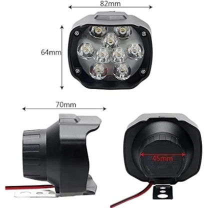 Set Of 2 Shilon 9 Led Waterproof On/Off Switch For Bikes (Black) - Image 2