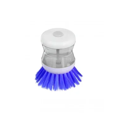 Pack Of_2 Plastic Wash Basin Brush Cleaner With Liquid Soap Dispenser (Color: Assorted) - Image 2