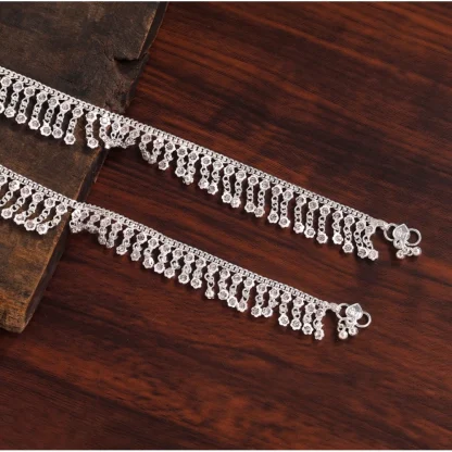 Women's Silver Color Anklets (Free Size: Upto 10") - Image 2