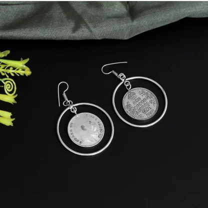 Women's Silver Color Oxidised Earrings