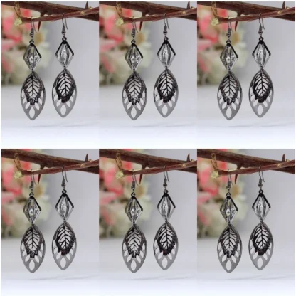 Women's Black Color Antique Earrings Combo Of 6 Pairs