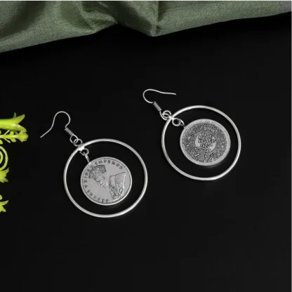 Women's Silver Color Oxidised Earrings