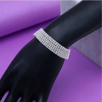 Women's Silver Color Rhinestone Bracelet