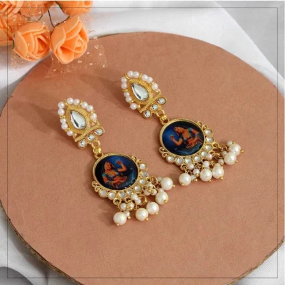 Women's Multi Color Kundan Kundan Earrings - Image 2