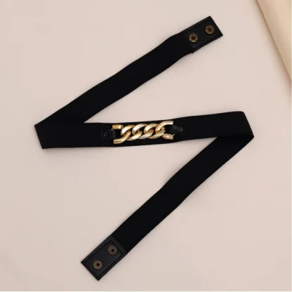 Women's Gold & Black Color Kamarband Elastic Waist Belt For Women//Girls Adjustable Hip Belt - Image 3