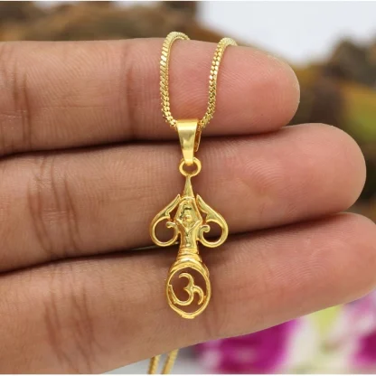 Women's Gold Color Om Temple Locket