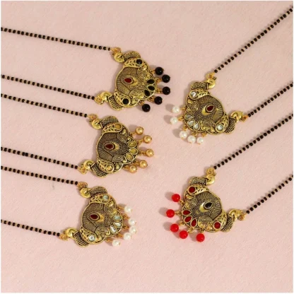 Women's Assorted Color 5 Piece Of Mangalsutra Combo