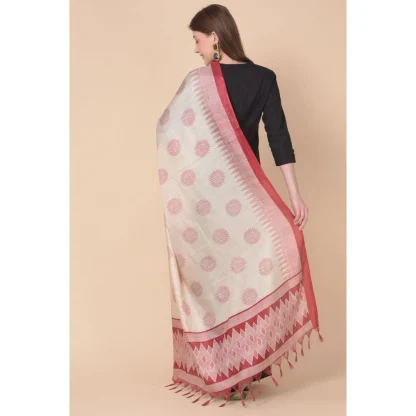 Women's Art Silk Printed Dupatta (Maroon, Length: 2.25 to 2.50 Mtr) - Image 2