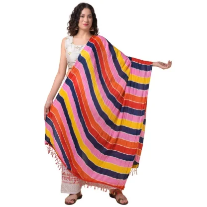 Women's Chanderi Printed Dupatta (Multicolor, Length: 2.25 to 2.50 Mtr)